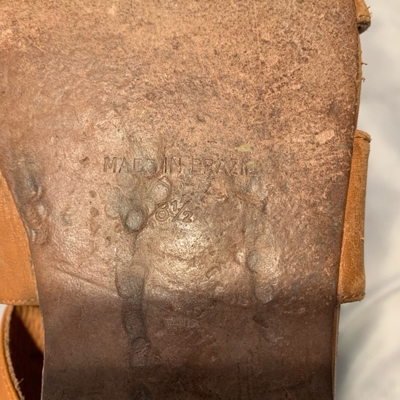 Madewell et x sazane Women's Tan Leather lace up Strappy flat Sandals Brazil - Picture 7 of 8